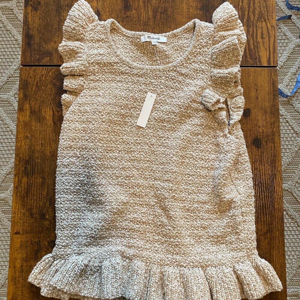 Madewell Nicollet Ruffle Cropped Sweater Vest/Tank – Light Brown, Size S (NWT)